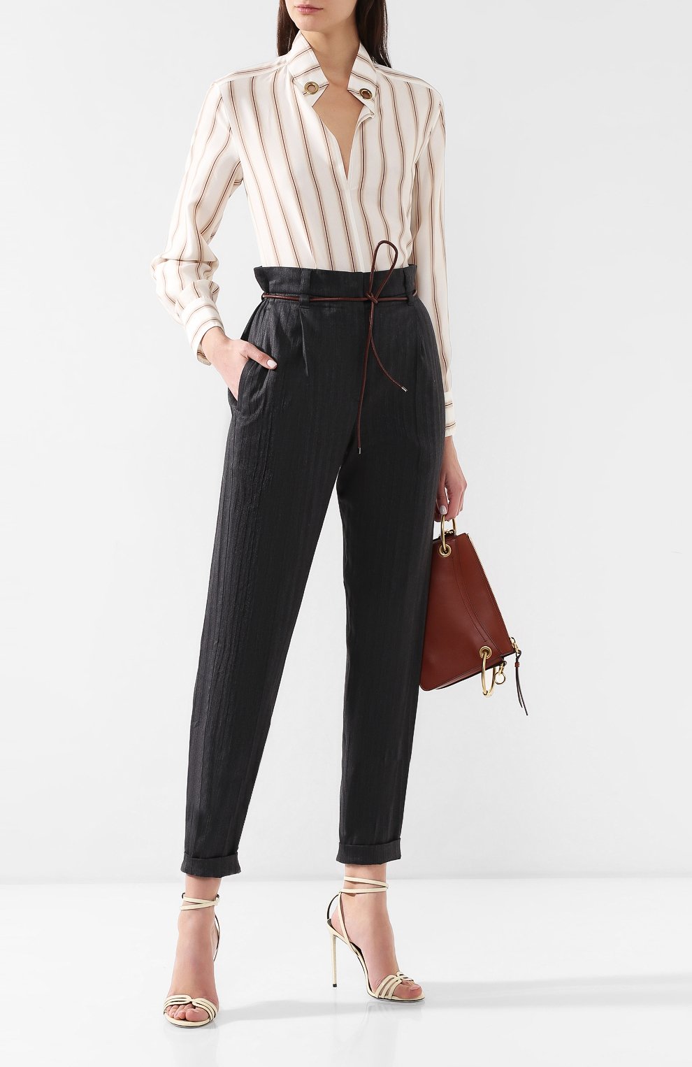 Брюки из смеси хлопка и льна BRUNELLO CUCINELLI, арт. MF578P6863, фото 2