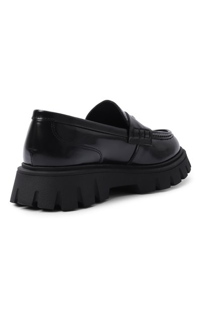 Кожаные лоферы MSGM KIDS черного цвета по цене 29950 руб., арт. 84002/VAR1_001, фото 3 Кожаные лоферы MSGM KIDS, арт. 84002/VAR1_001, фото 3