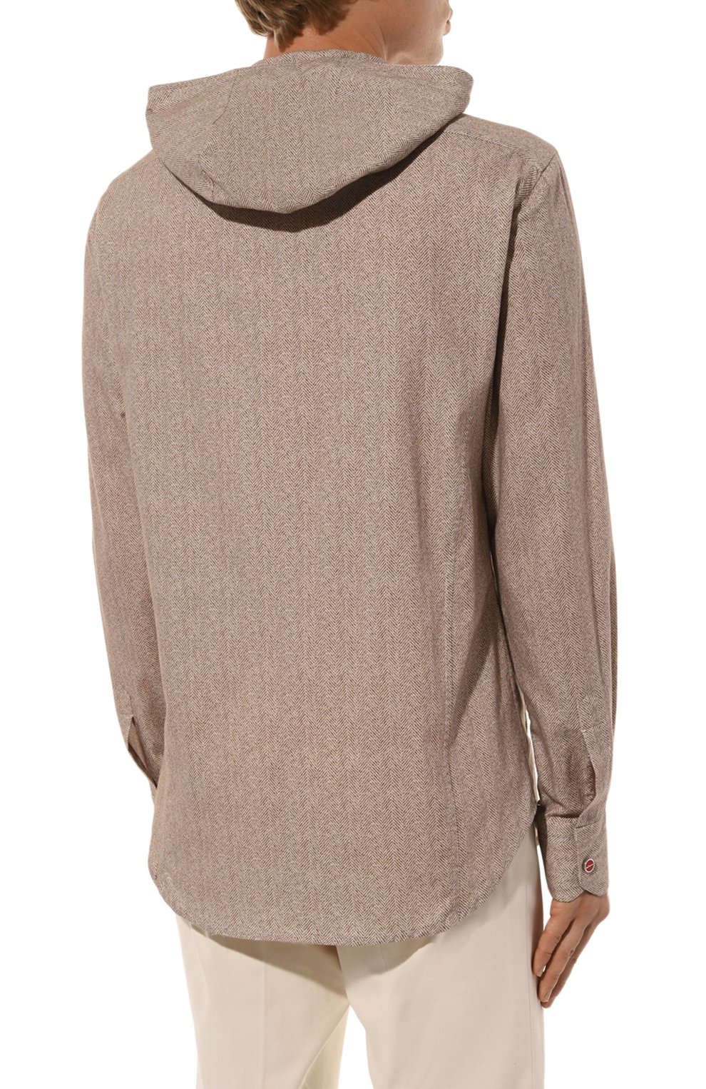 Хлопковая рубашка KITON бежевого цвета по цене 59950 руб., арт. UMCMARH0908603, фото 4 Хлопковая рубашка KITON, арт. UMCMARH0908603, фото 4