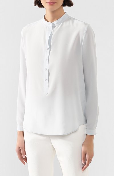 Шелковая блузка STELLA MCCARTNEY голубого цвета по цене 58600 руб., арт. 531885/SY206, фото 3 Шелковая блузка STELLA MCCARTNEY, арт. 531885/SY206, фото 3