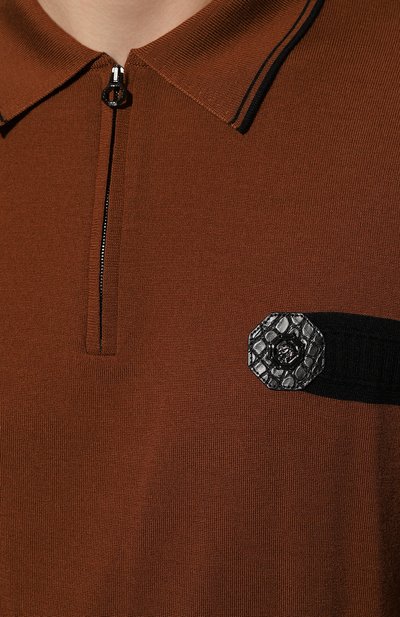 Поло с отделкой из кожи аллигатора STEFANO RICCI, арт. K606312AZ1/F22465, фото 5