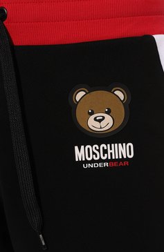 Мужские хлопковые шорты MOSCHINO черного цвета, арт. A6821/4413 | Фото 5 (Кросс-КТ: домашняя одежда; Материал сплава: Проставлено; Нос: Не проставлено; Материал внешний: Хлопок)