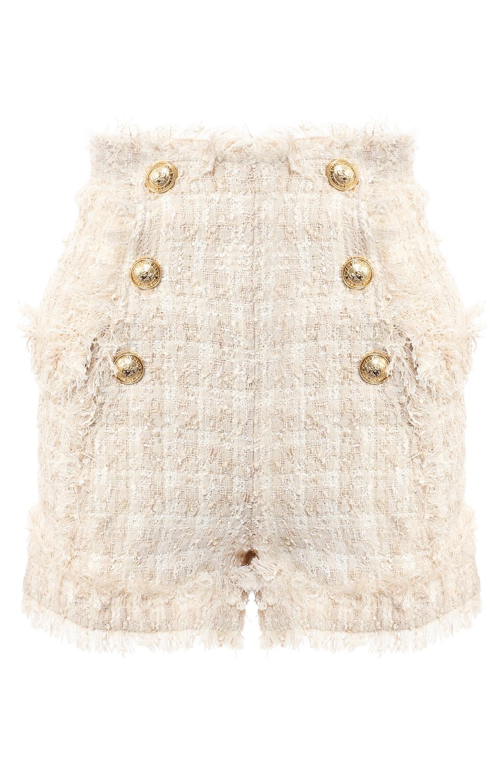 Буклированные шорты BALMAIN бежевого цвета по цене 166500 руб., арт. RF15236/C109, фото 1 Буклированные шорты BALMAIN, арт. RF15236/C109, фото 1