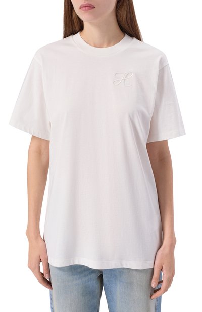 Хлопковая футболка HUGO белого цвета по цене 8295 руб., арт. 50550901, фото 3 Хлопковая футболка HUGO, арт. 50550901, фото 3