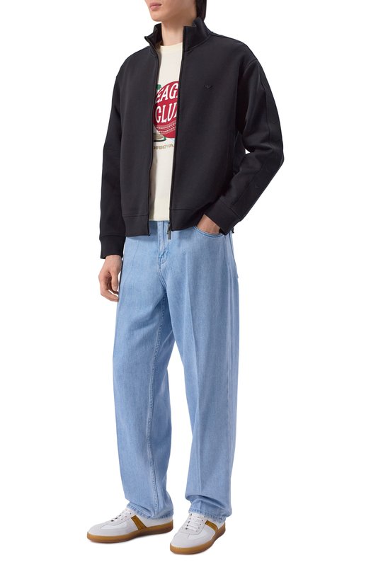 Хлопковая футболка Emporio Armani EM001717/AF14836 Кремовый  EM001717/AF14836 Фото 2