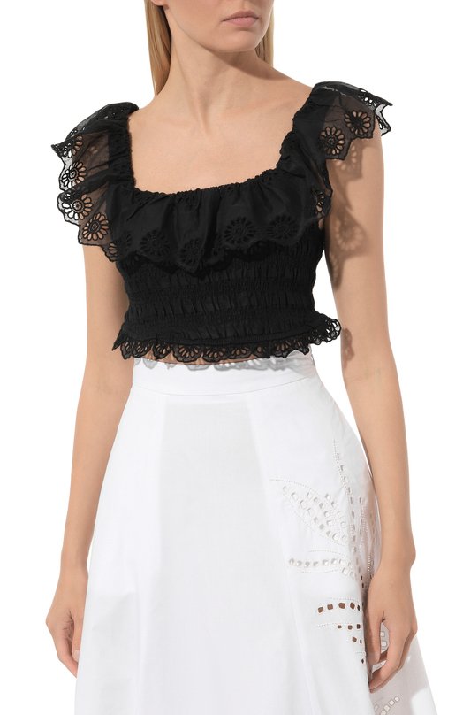 Хлопковый топ Sea NY Чёрный, фото 3