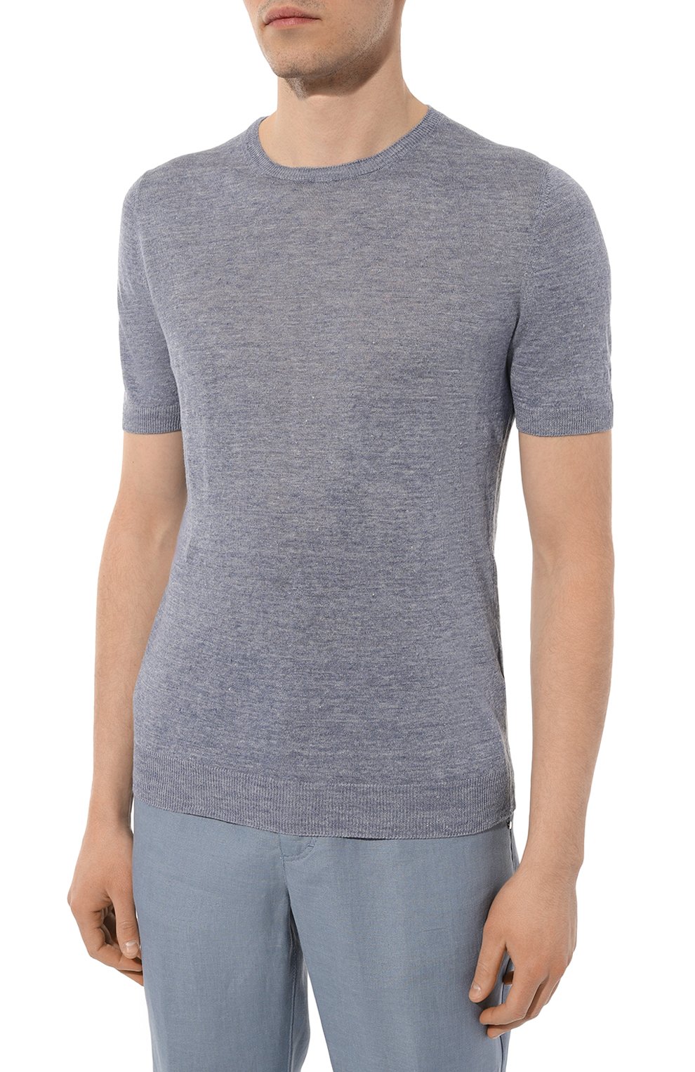 Льняной джемпер GRAN SASSO голубого цвета по цене 19950 руб., арт. 57177/24801, фото 3 Льняной джемпер GRAN SASSO, арт. 57177/24801, фото 3