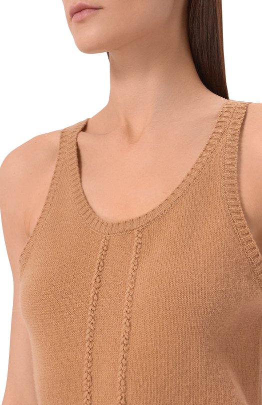 Топ из шерсти и кашемира Elie Saab T0261/CK015 Бежевый  T0261/CK015 Фото 5