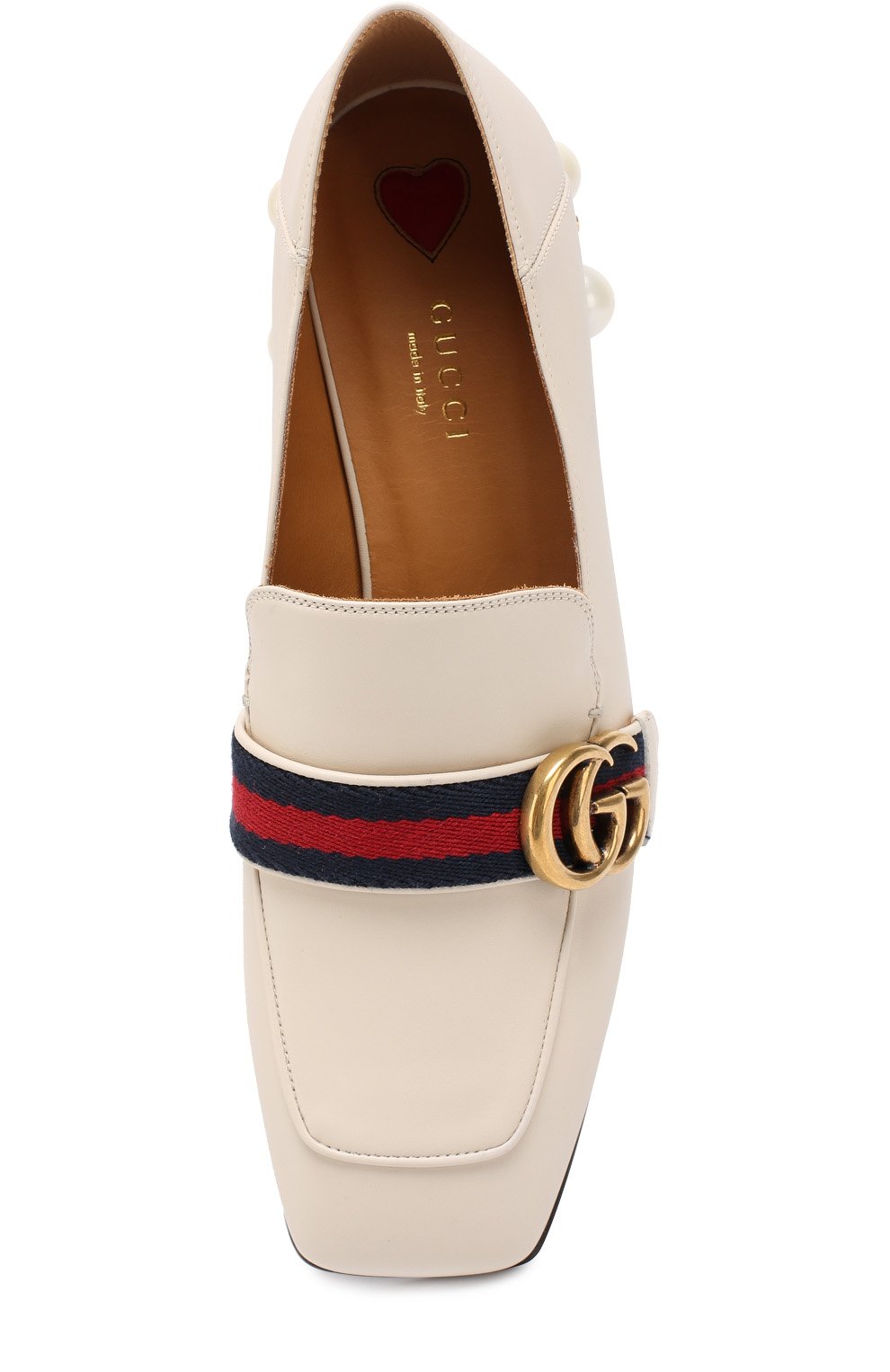 Кожаные лоферы peyton с жемчужинами GUCCI, арт. 423559/DKHC0, фото 5