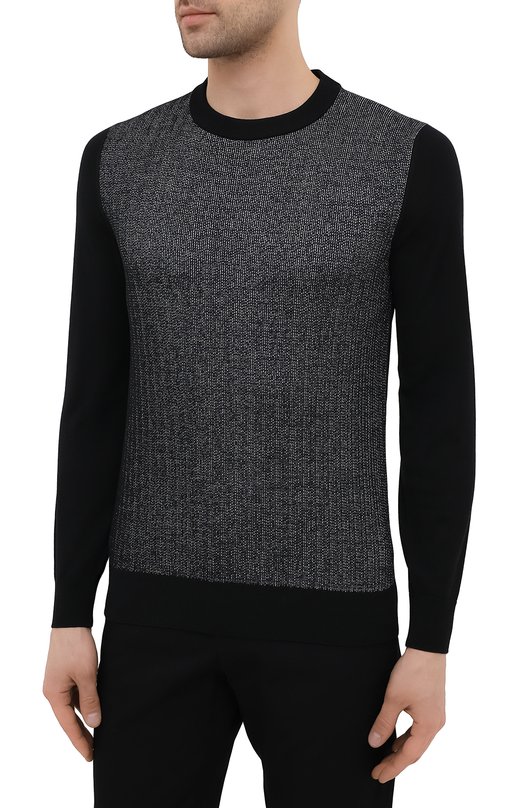 Джемпер из шелка и шерсти Brioni UMQ90L/P0K29 Чёрный  UMQ90L/P0K29 Фото 3