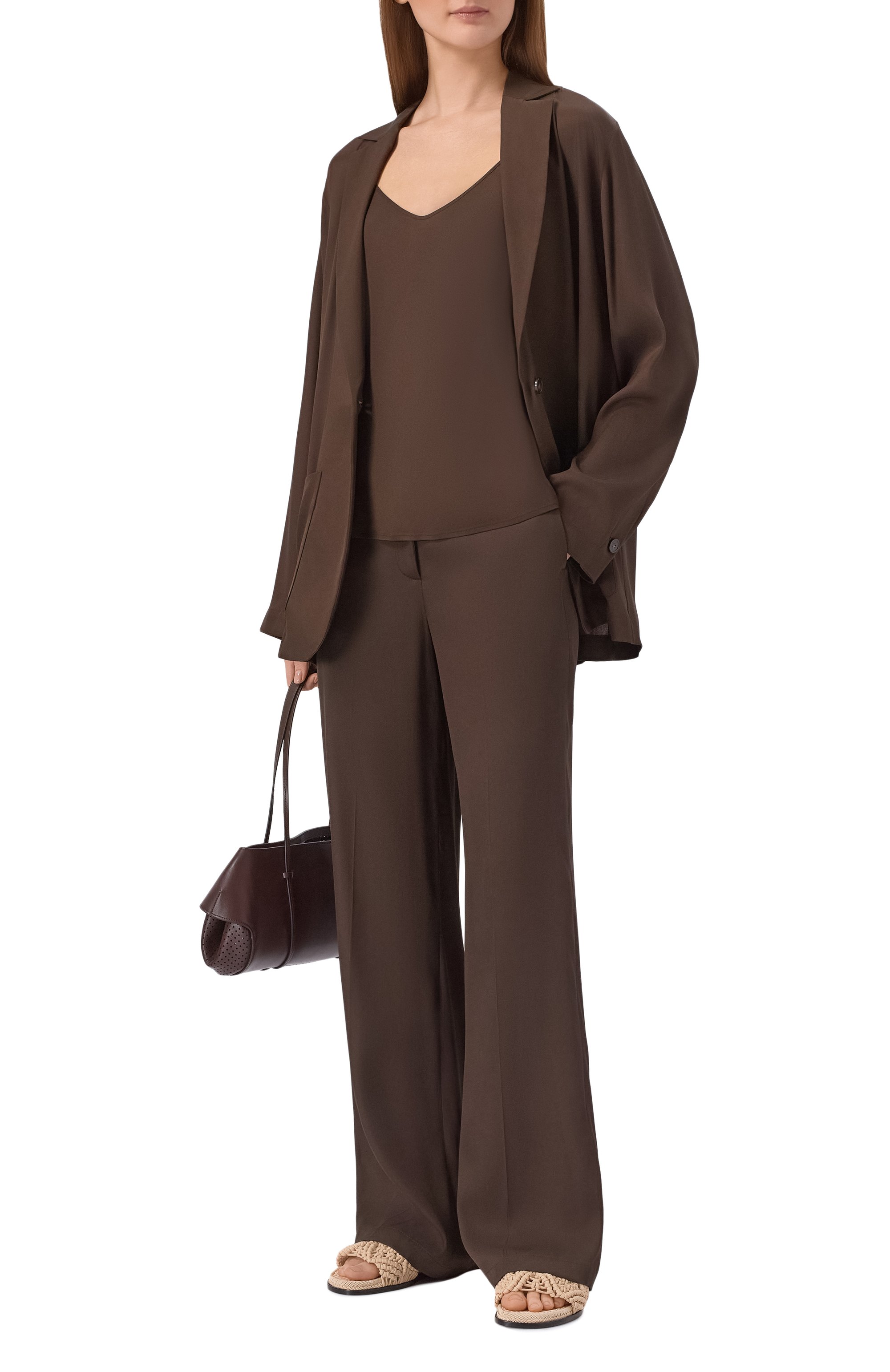 Брюки LORENA ANTONIAZZI темно-коричневого цвета по цене 81850 руб., арт. E2641PA01C/3612, фото 2 Брюки LORENA ANTONIAZZI, арт. E2641PA01C/3612, фото 2