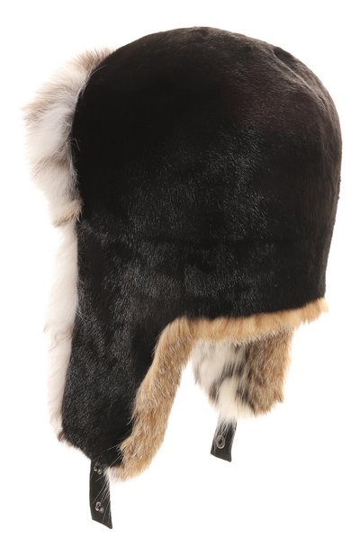 Шапка-ушанка из меха норки и рыси VICTORIA KUSENKOVA черно-белого цвета по цене 418000 руб., арт. 322806054227, фото 2 Шапка-ушанка из меха норки и рыси VICTORIA KUSENKOVA, арт. 322806054227, фото 2