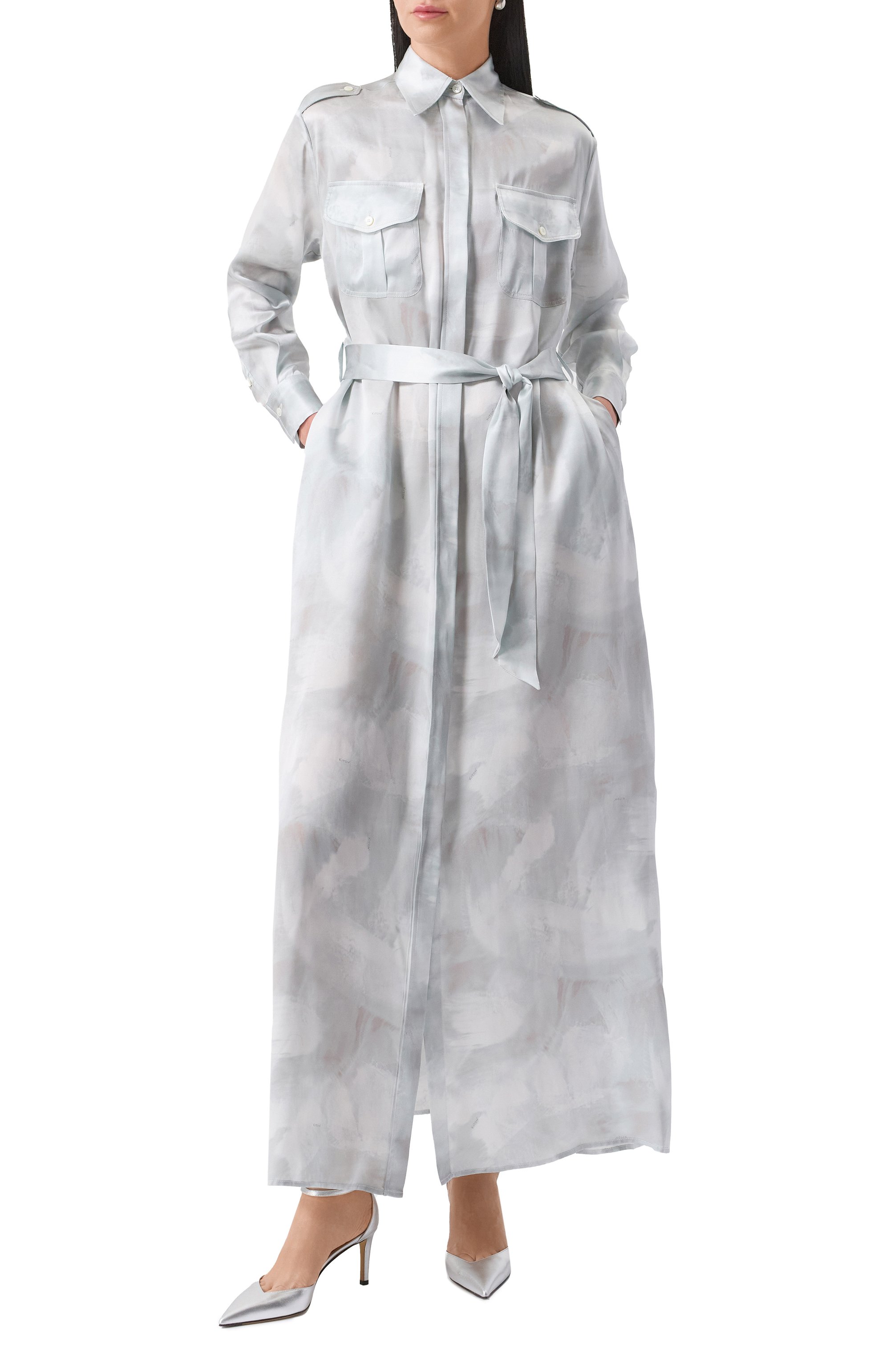 Атласное платье KITON, арт. D47321K0926E02, фото 2