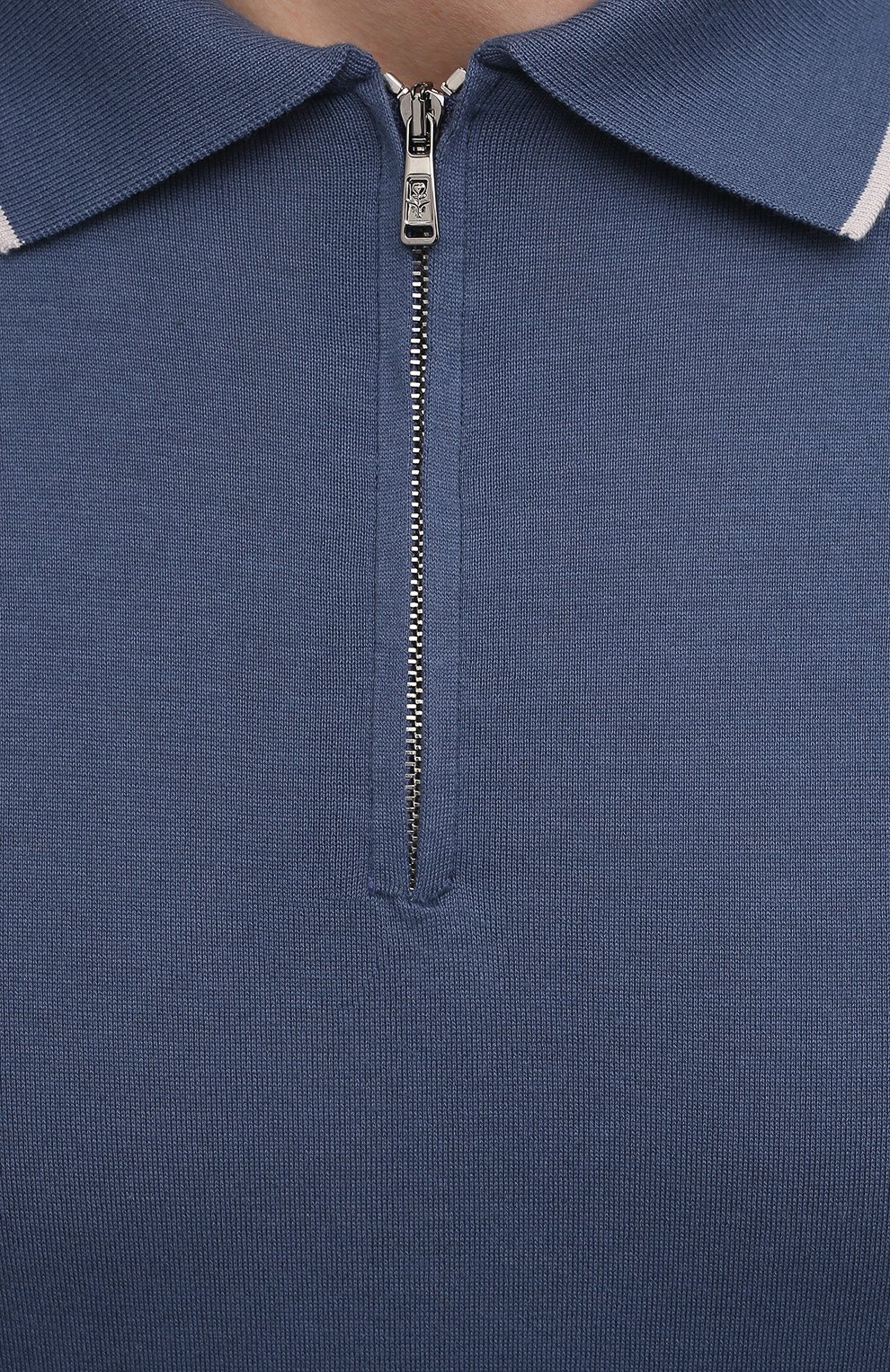 Поло из хлопка и кашемира FIORONI синего цвета по цене 79200 руб., арт. MK22609C2, фото 5 Поло из хлопка и кашемира FIORONI, арт. MK22609C2, фото 5