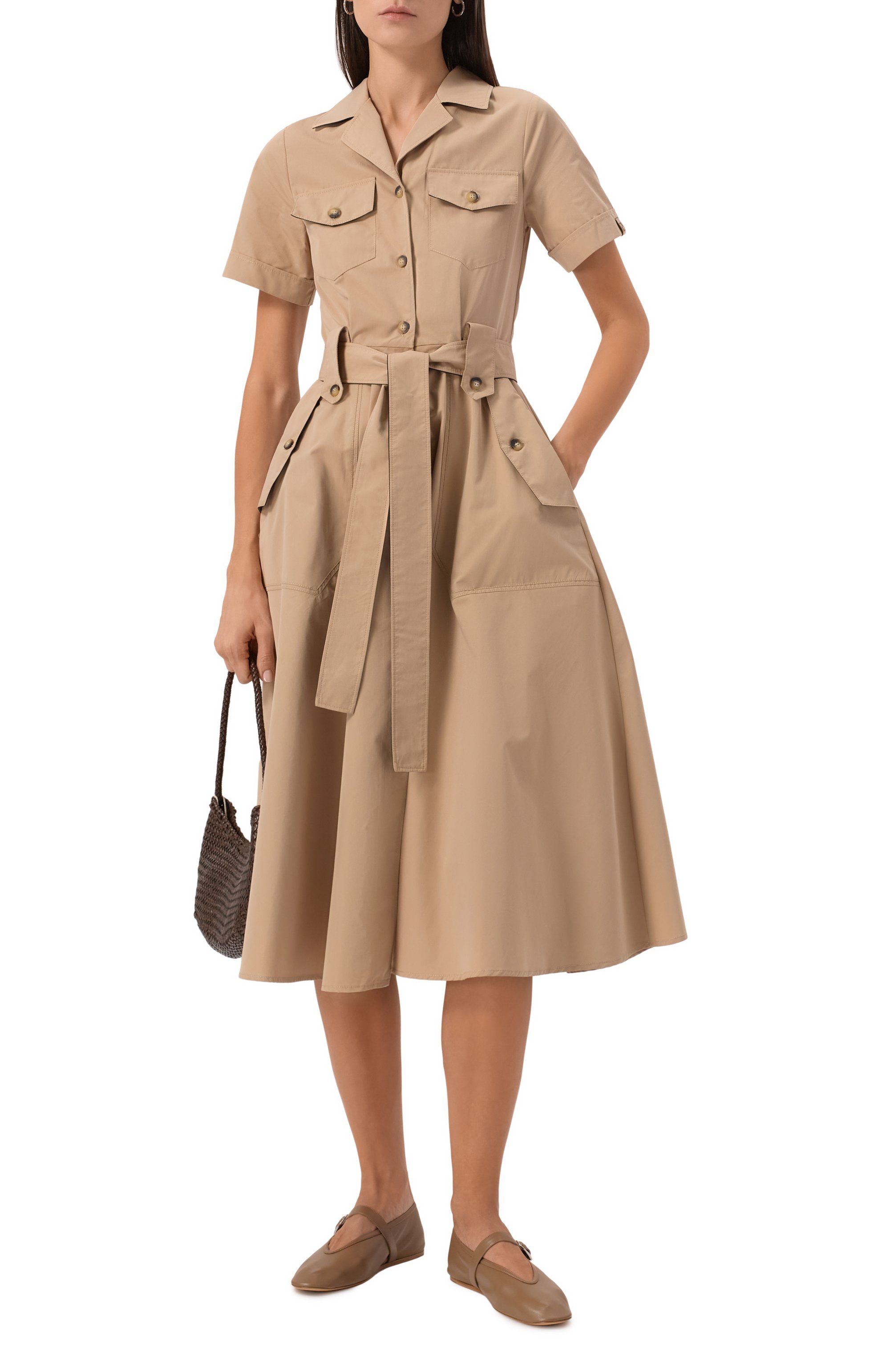 Хлопковое платье BEATRICE .B бежевого цвета по цене 39950 руб., арт. 25FE6482P0P23, фото 2 Хлопковое платье BEATRICE .B, арт. 25FE6482P0P23, фото 2