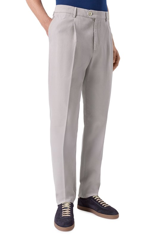 Хлопковые брюки Brunello Cucinelli M252DE1450 Бежевый  M252DE1450 Фото 3