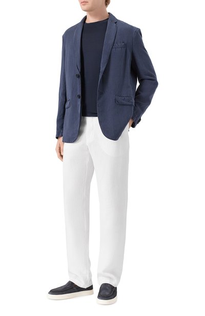 Льняные брюки 120% LINO белого цвета по цене 32800 руб., арт. 33ALIM299M/0253/000, фото 2 Льняные брюки 120% LINO, арт. 33ALIM299M/0253/000, фото 2