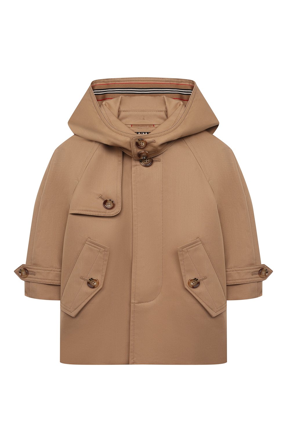 Хлопковый плащ с капюшоном BURBERRY, арт. 8040936, фото 1