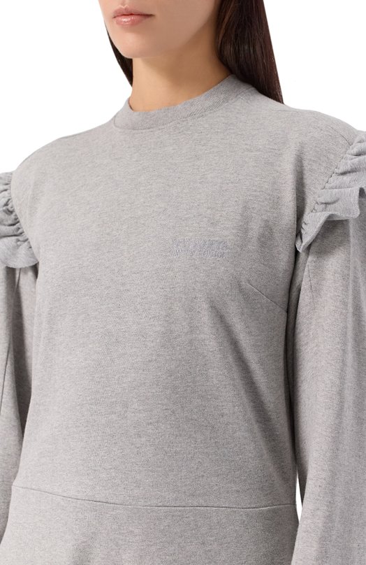 Хлопковое платье VETEMENTS WE54DR140G/1200 JERSEY Серый  WE54DR140G/1200 JERSEY Фото 5