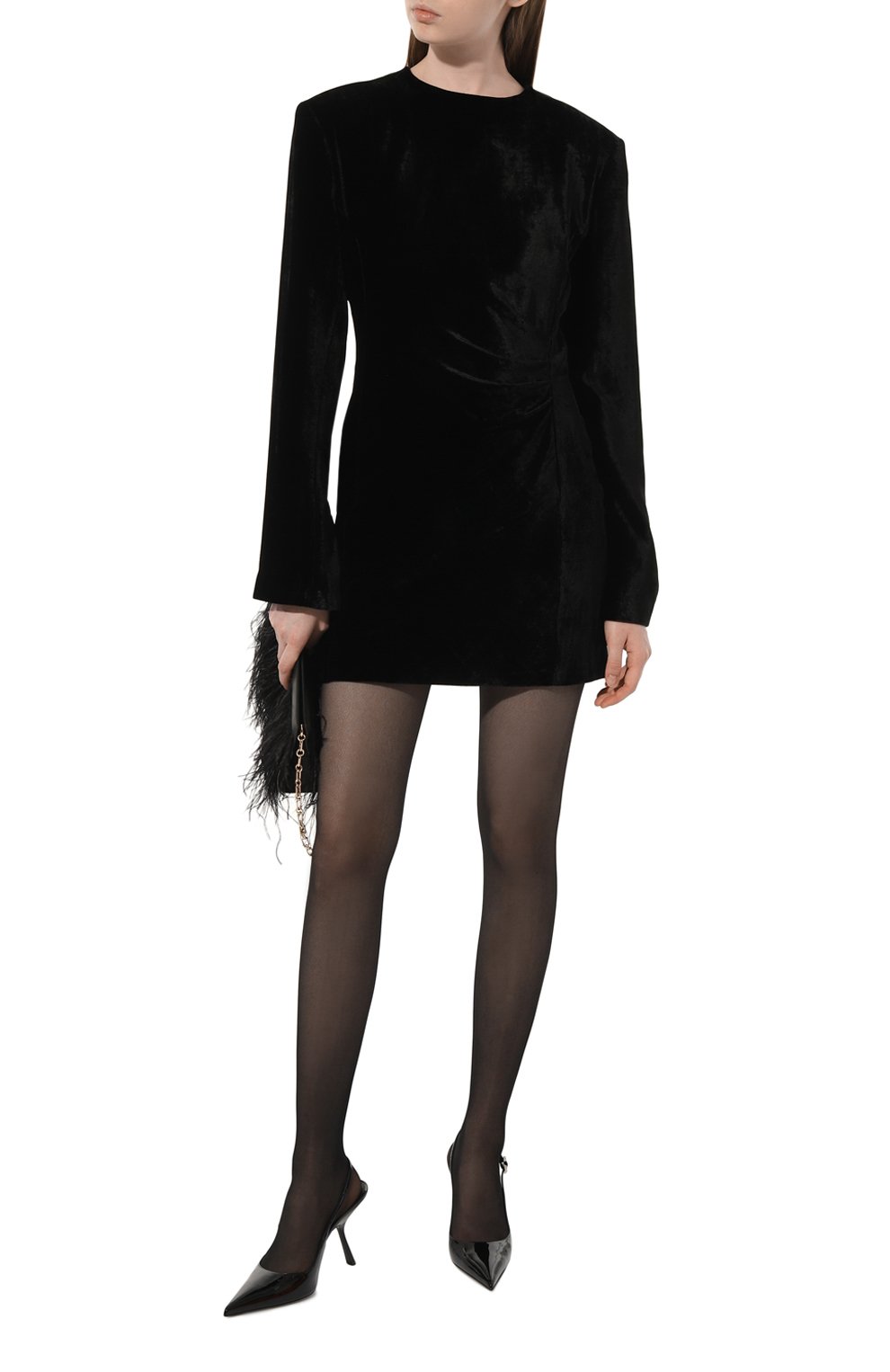 Платье из вискозы и шелка WHO_AM, арт. FD1-SV238-BLK/Velvet, фото 2