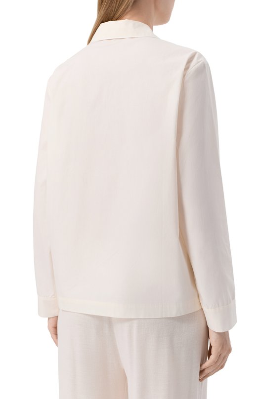Хлопковая рубашка Sporty and Rich PJ1013CA Кремовый  PJ1013CA Фото 4