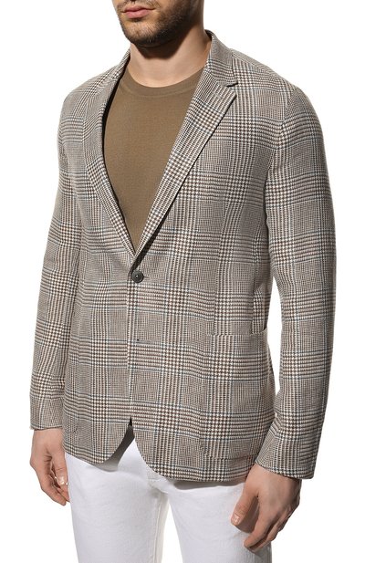 Пиджак изо льна и шерсти ZEGNA бежевого цвета по цене 264500 руб., арт. 349521/1DJSS0, фото 3 Пиджак изо льна и шерсти ZEGNA, арт. 349521/1DJSS0, фото 3