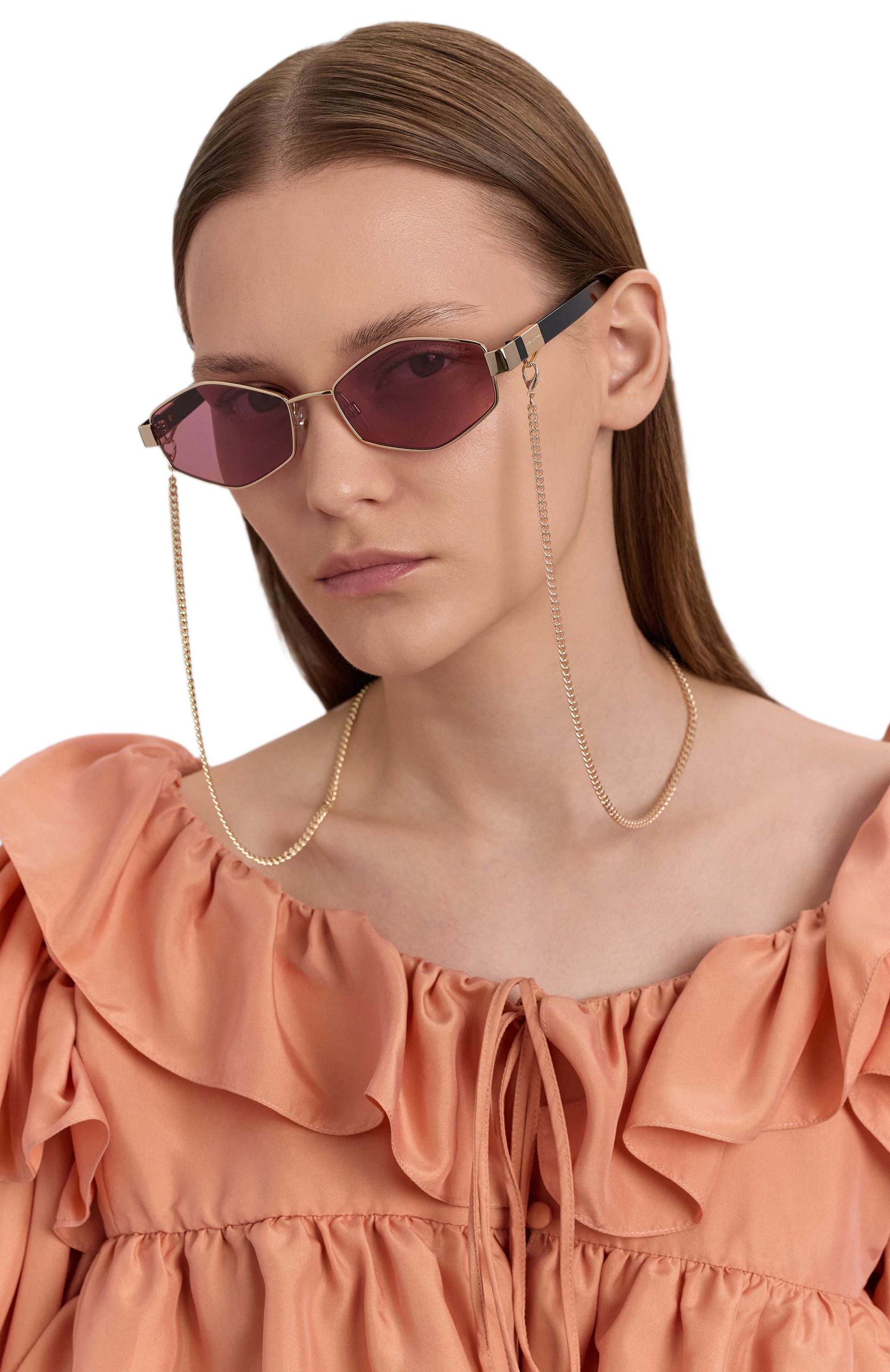 Солнцезащитные очки и цепочка MARC JACOBS (THE) розового цвета по цене 22950 руб., арт. MARC 496 Y11, фото 2 Солнцезащитные очки и цепочка MARC JACOBS (THE), арт. MARC 496 Y11, фото 2