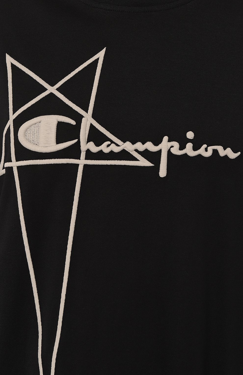 Хлопковая футболка rick owens x champion RICK OWENS черного цвета по цене 32100 руб., арт. CW02C9229/CHJEG, фото 5 Хлопковая футболка rick owens x champion RICK OWENS, арт. CW02C9229/CHJEG, фото 5