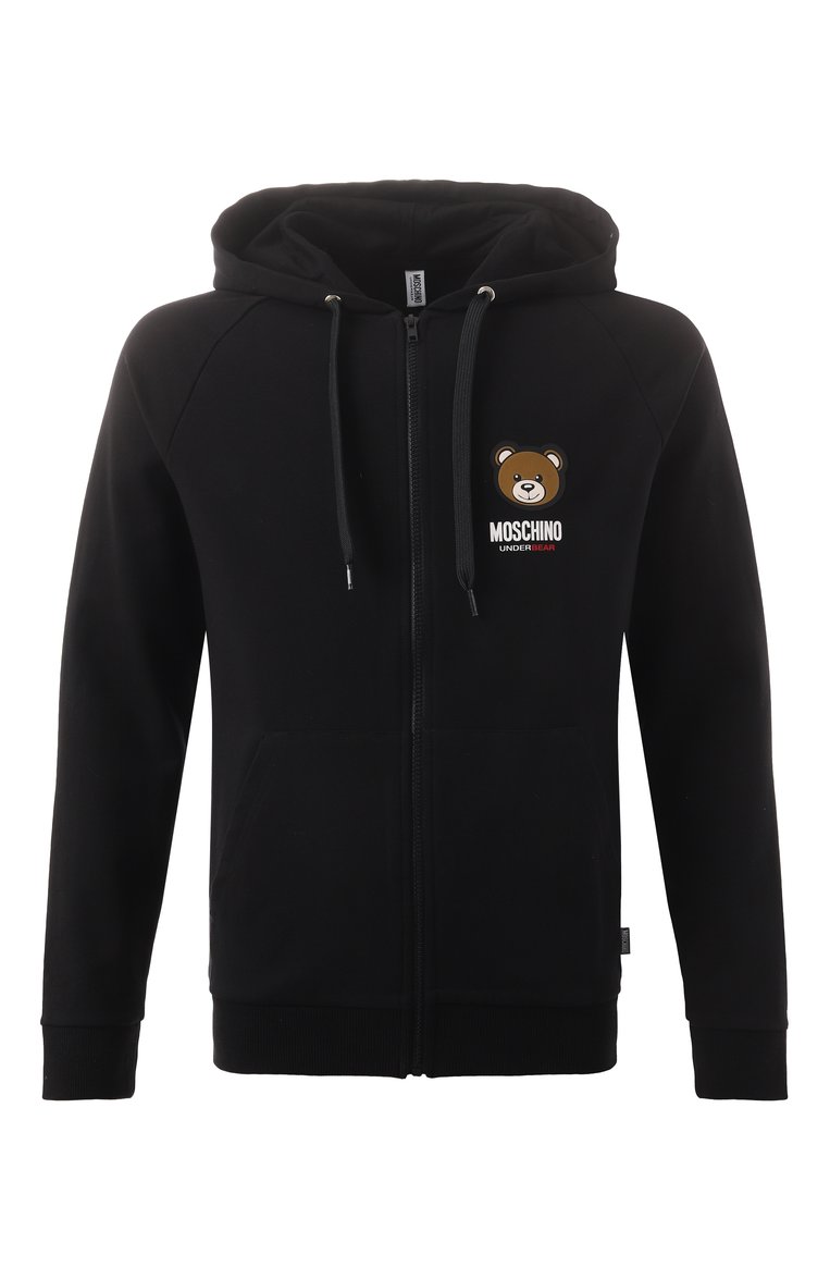 Мужской хлопковая толстовка MOSCHINO черного цвета, арт. 232V6/A1789/4413 | Фото 1 (�Материал внешний: Хлопок; Рукава: Длинные; Длина (для топов): Стандартные; Мужское Кросс-КТ: Толстовка-домашняя одежда; Стили: Кэжуэл; Кросс-КТ: домашняя одежда; Тематический товар: Teddy Bear)