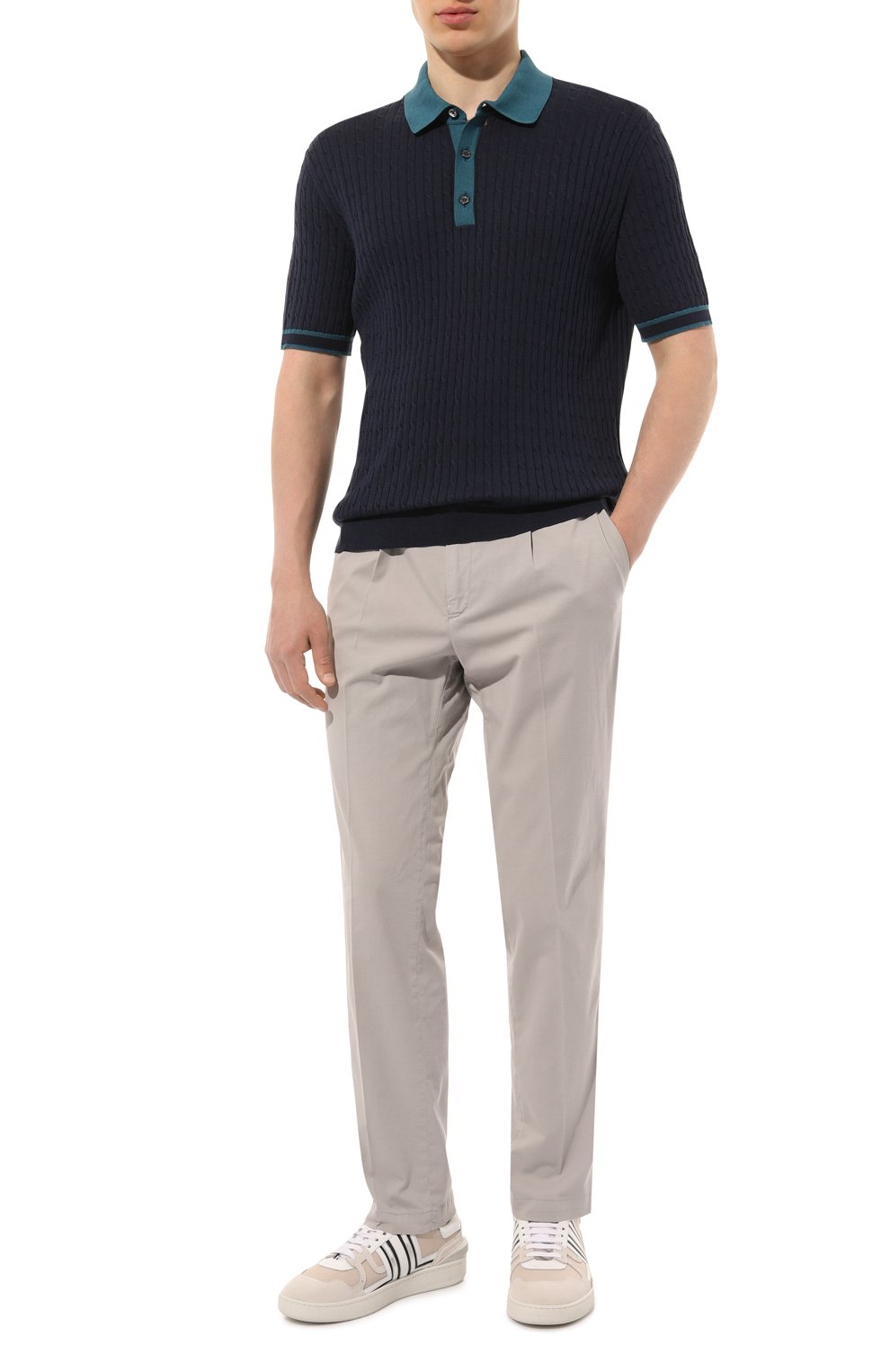 Поло из шелка и хлопка CORNELIANI, арт. 91M552-3125144, фото 2