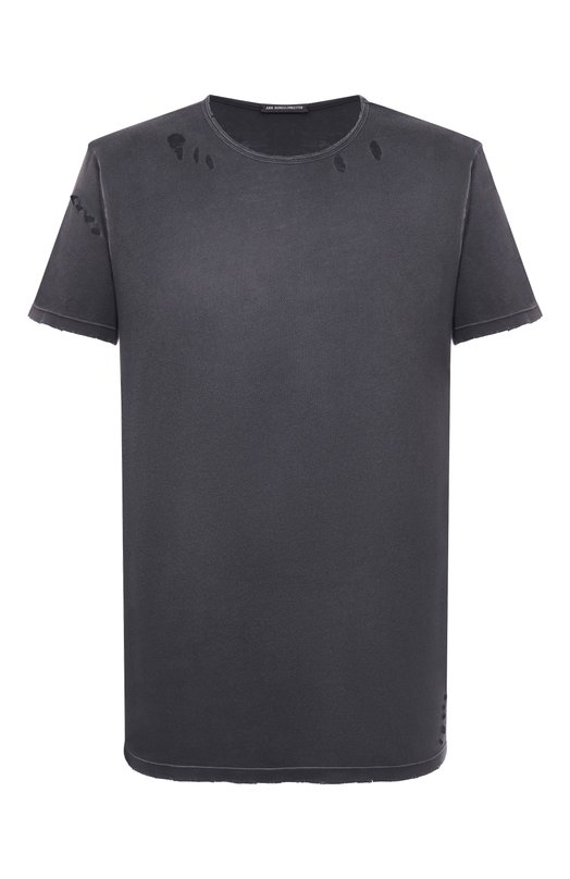 Хлопковая футболка Ann Demeulemeester B0013414/FA638 Серый B0013414/FA638