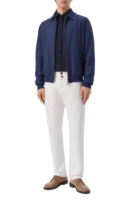 Рубашка из шелка и хлопка Stefano Ricci CJ007302/TE3100 Синий  CJ007302/TE3100 Фото 2