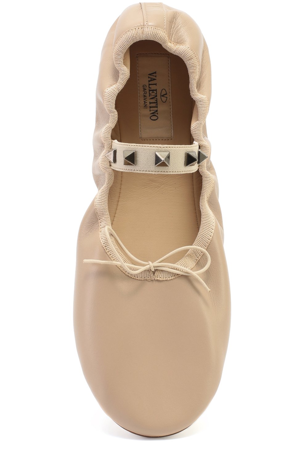 Кожаные балетки rockstud ballet с перемычкой VALENTINO, арт. LW0S0A93/GNS, фото 4