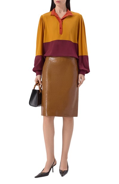 Кожаная юбка GUCCI, арт. 857776/XNBB9, фото 2