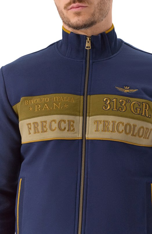 Хлопковый кардиган Aeronautica Militare FE2066UP00350 Синий  FE2066UP00350 Фото 5