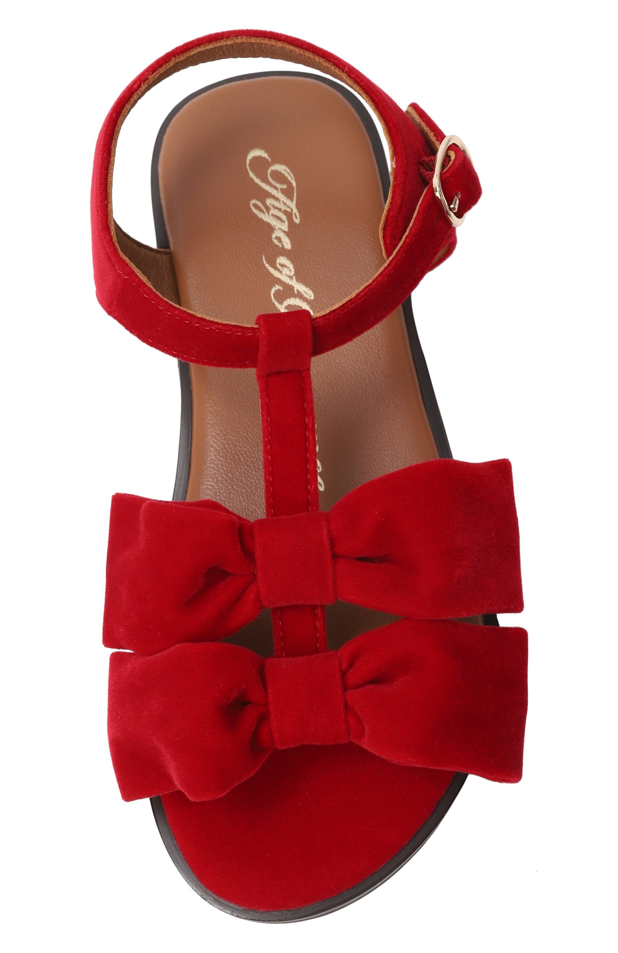 Бархатные сандалии rumi AGE OF INNOCENCE красного цвета по цене 14350 руб., арт. 000487/RUMI/27, фото 4 Бархатные сандалии rumi AGE OF INNOCENCE, арт. 000487/RUMI/27, фото 4