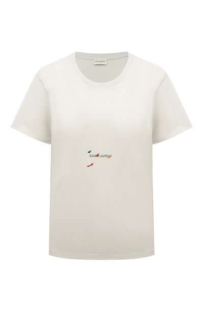 Женская хлопковая футболка SAINT LAURENT, арт. 686229/Y36QP