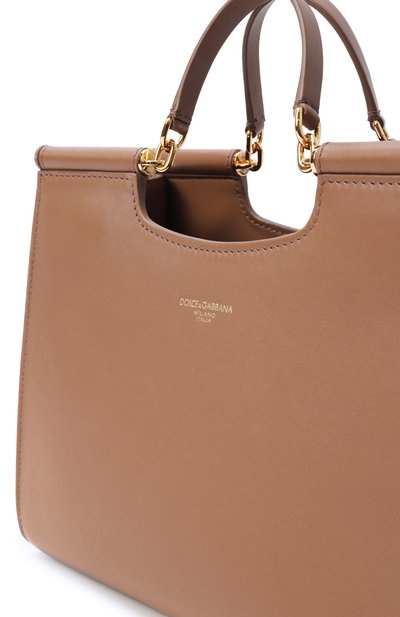 Сумка sicily shopper small DOLCE & GABBANA светло-коричневого цвета по цене 241500 руб., арт. BB7728/B7321, фото 3 Сумка sicily shopper small DOLCE & GABBANA, арт. BB7728/B7321, фото 3