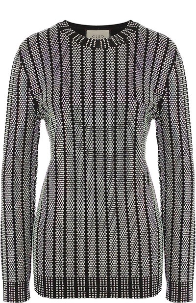 Женский пуловер с круглым вырезом и стразами GUCCI, арт. 501412/X9M91
