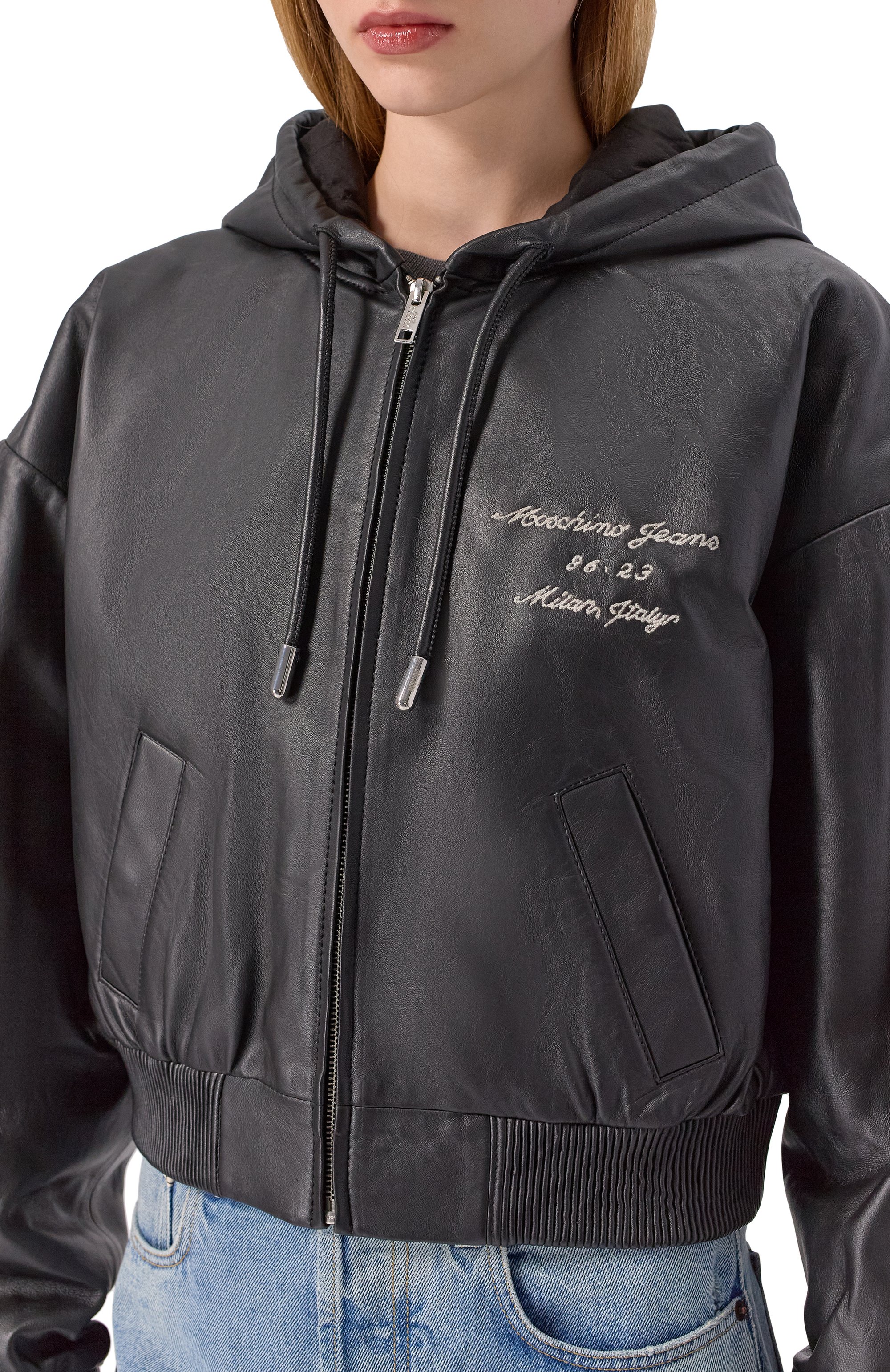 Кожаный бомбер M05CH1NO JEANS, арт. A3705/8216, фото 5