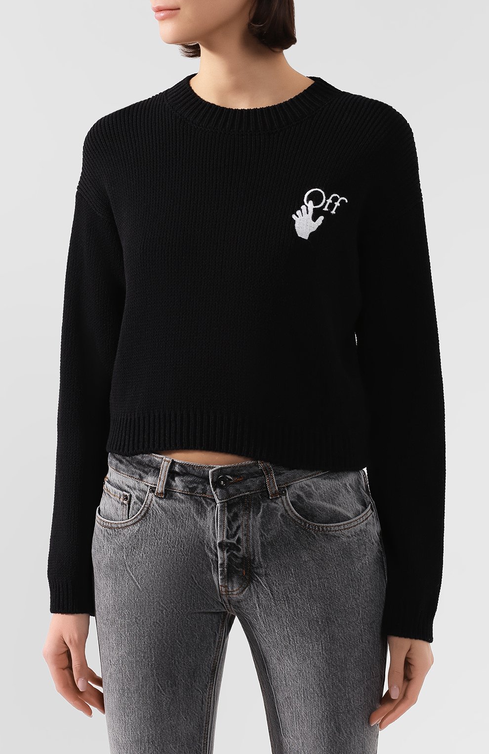Хлопковый пуловер OFF-WHITE, арт. 0WHE021S20KNI0021001, фото 3