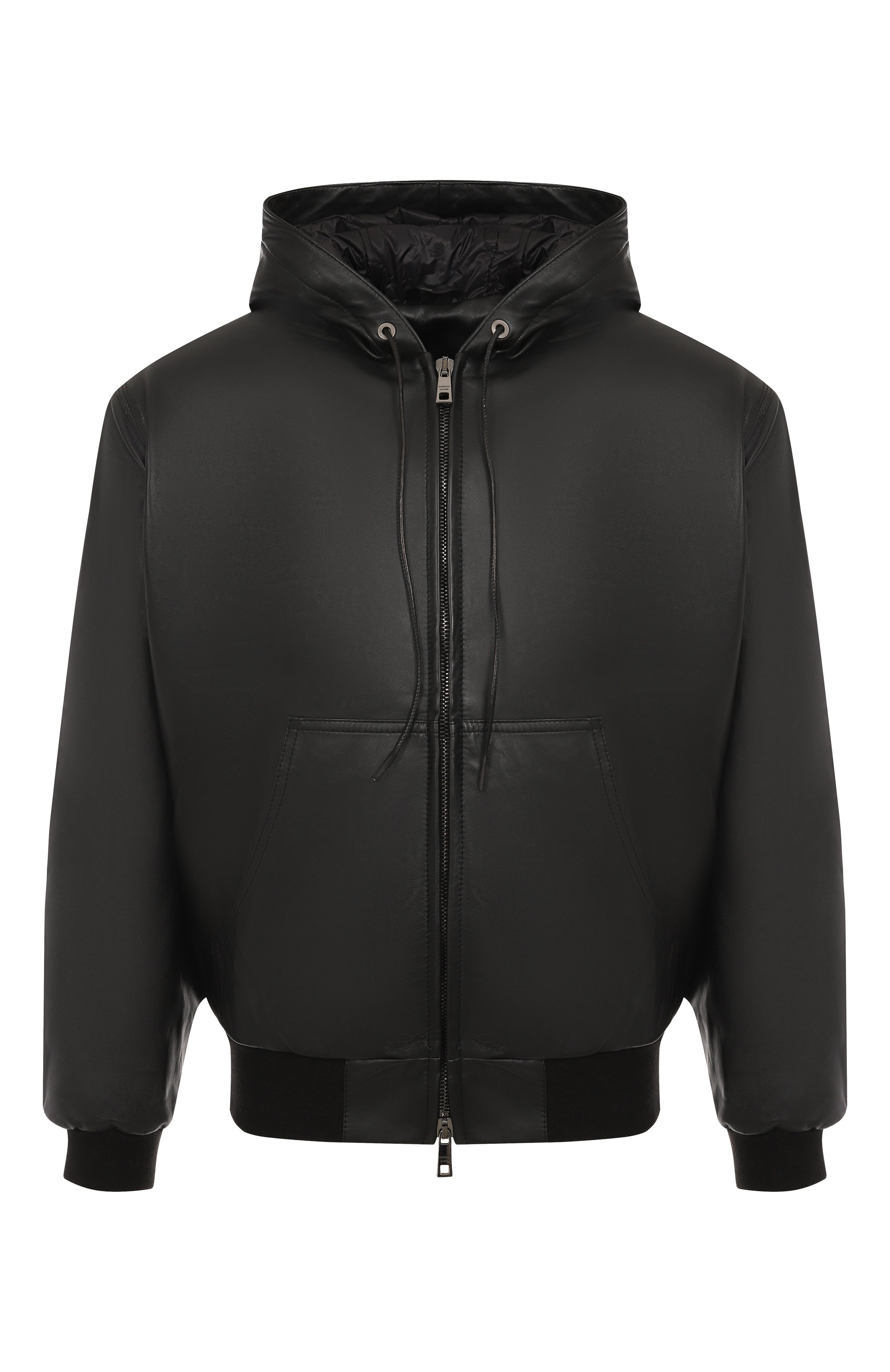 Кожаный бомбер GIORGIO BRATO черного цвета по цене 198000 руб., арт. GU26F26012NAPSTM, фото 1 Кожаный бомбер GIORGIO BRATO, арт. GU26F26012NAPSTM, фото 1