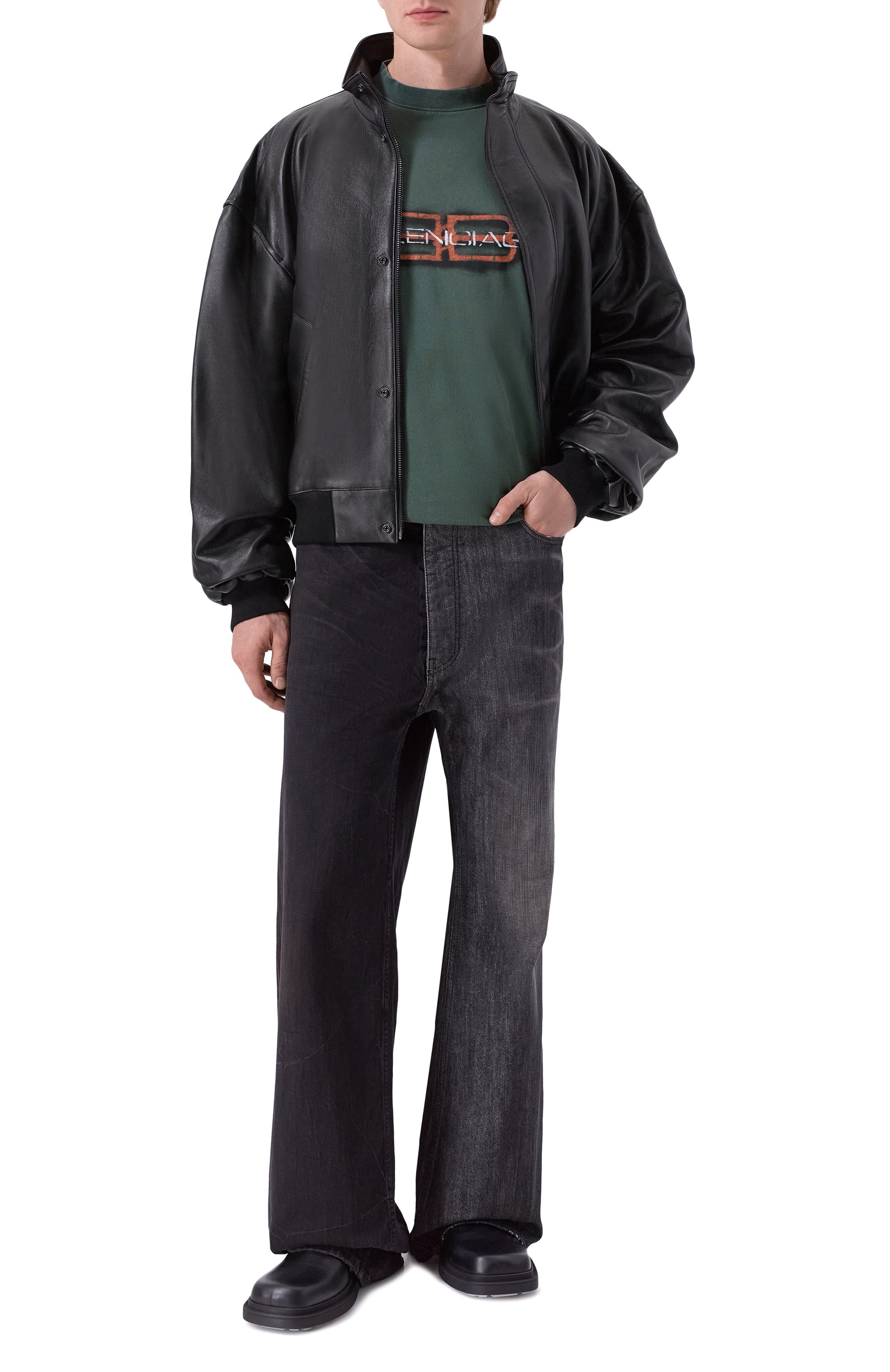 Кожаный бомбер BALENCIAGA, арт. 850010/TSS02, фото 2