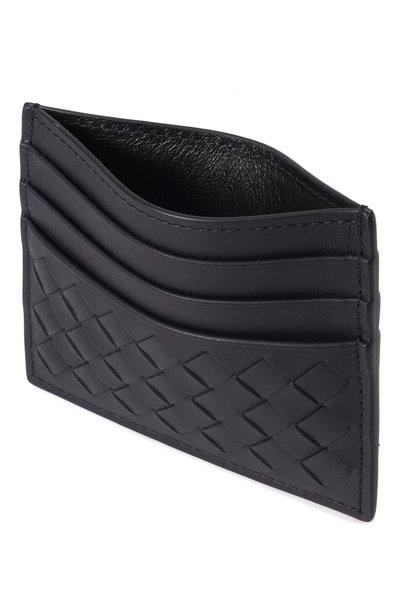 Кожаный футляр для кредитных карт BOTTEGA VENETA темно-синего цвета по цене 41650 руб., арт. 522326/V47W1, фото 3 Кожаный футляр для кредитных карт BOTTEGA VENETA, арт. 522326/V47W1, фото 3