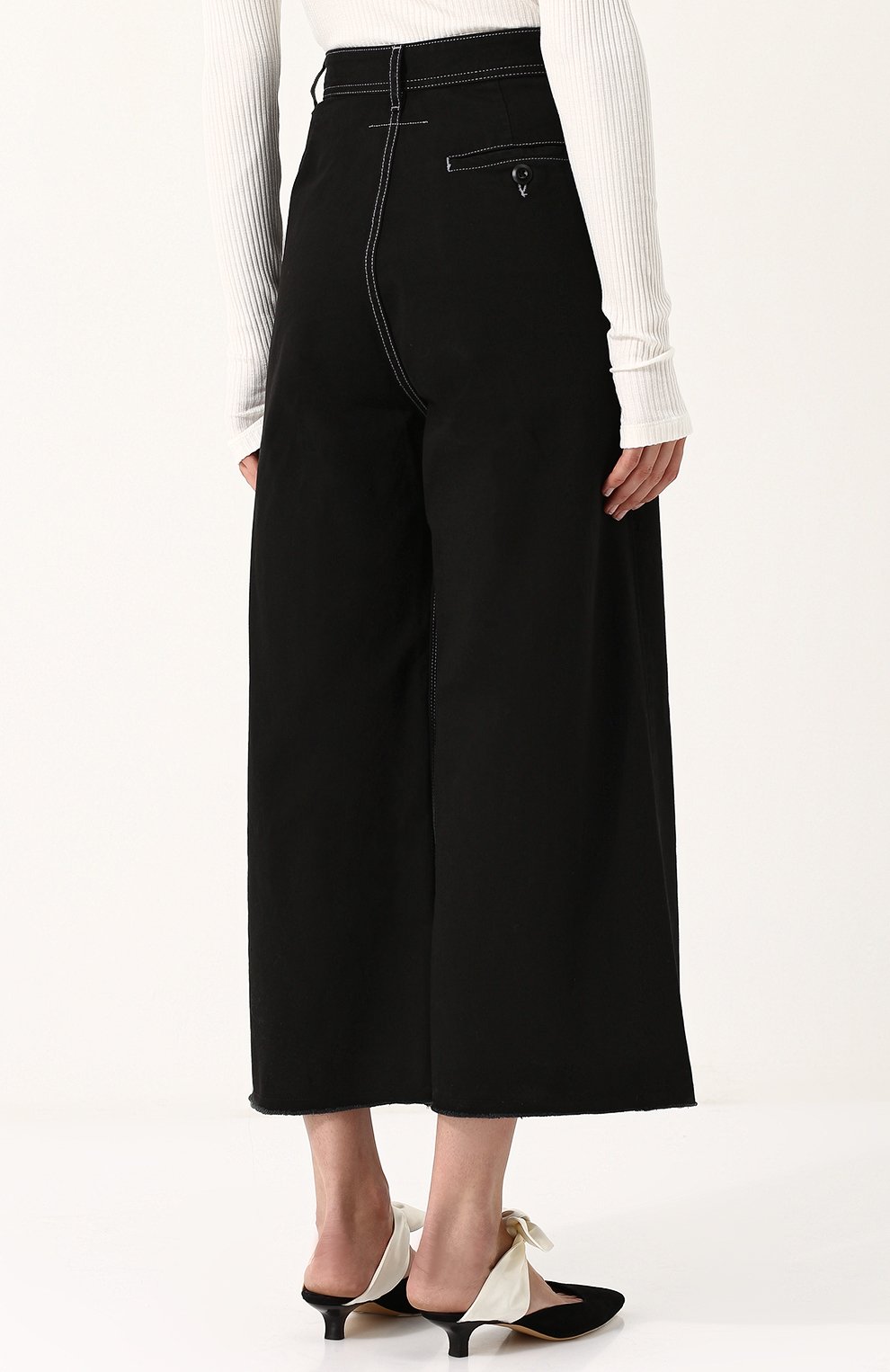 Укороченные широкие джинсы MM6, арт. S52KA0138/S48447, фото 4