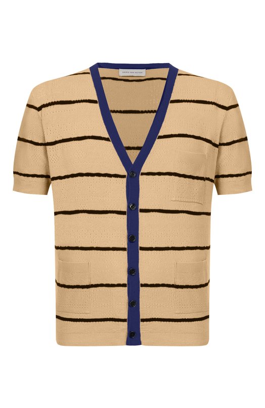 Кардиган из хлопка и шерсти Dries Van Noten 021229/3714 Бежевый 021229/3714