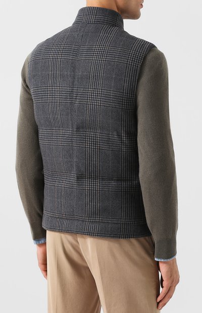 Утепленный жилет из смеси шерсти и кашемира на молнии BRUNELLO CUCINELLI, арт. MN4031382, фото 4