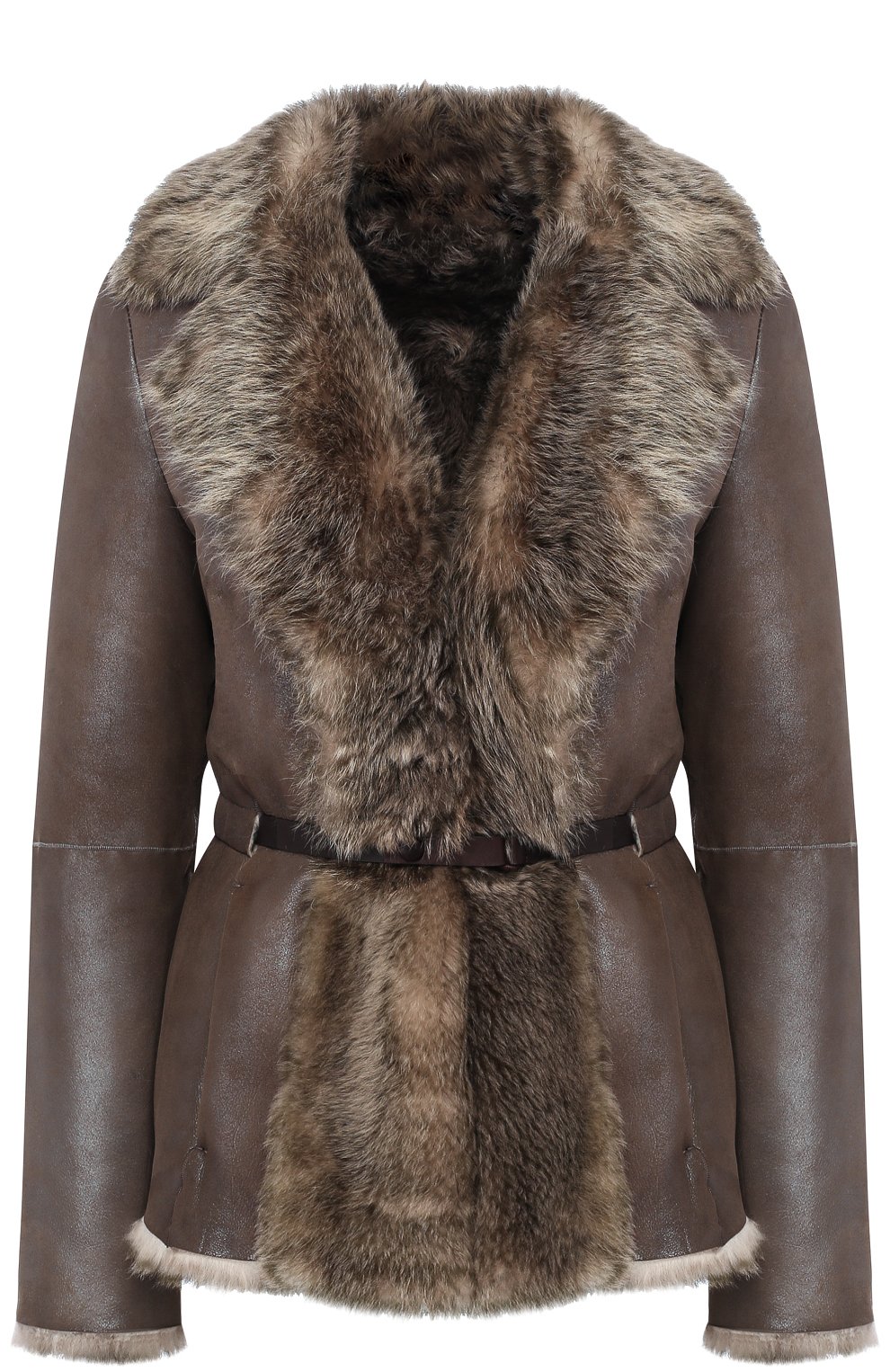 Укороченная дубленка из овчины с поясом GIORGIO ARMANI, арт. 1AG08P/1AP08, фото 1