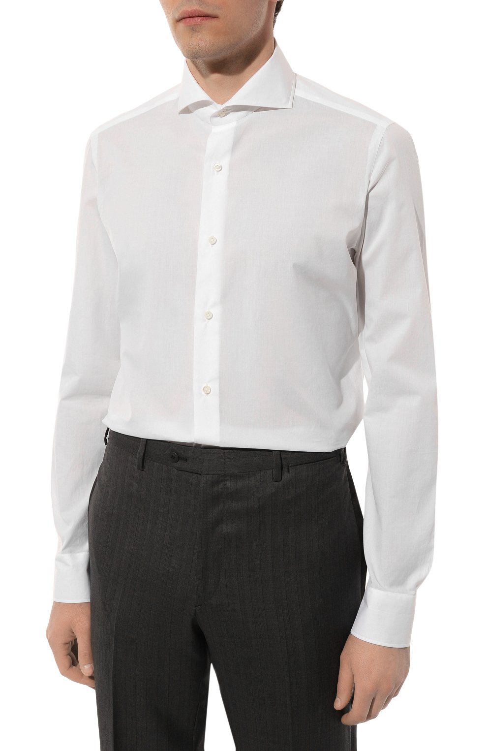 Хлопковая сорочка LUIGI BORRELLI белого цвета по цене 49400 руб., арт. SR12447/FELICE/ST/EV1/PC, фото 4 Хлопковая сорочка LUIGI BORRELLI, арт. SR12447/FELICE/ST/EV1/PC, фото 4