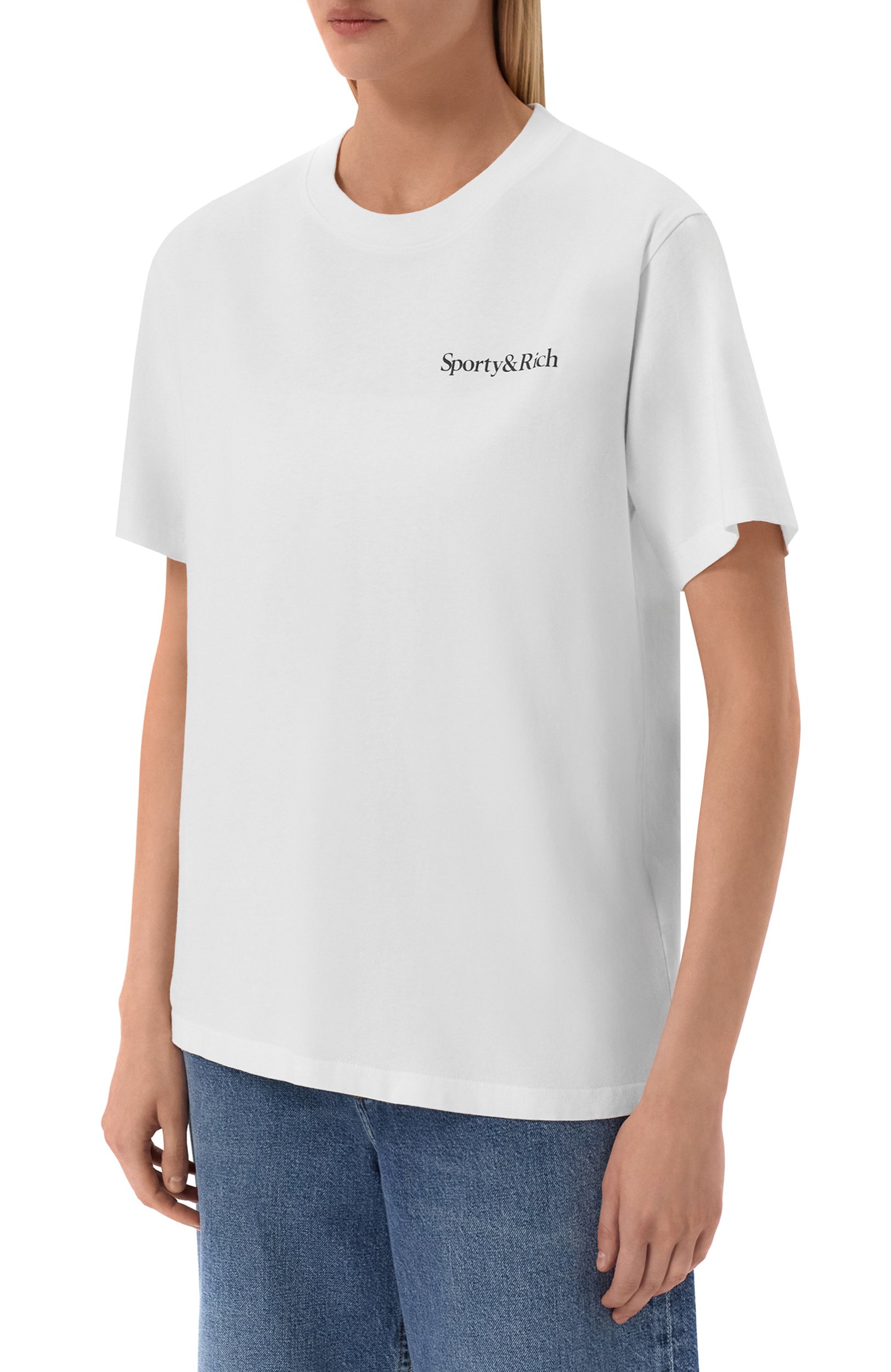 Хлопковая футболка SPORTY AND RICH, арт. T0119712300WH01, фото 3